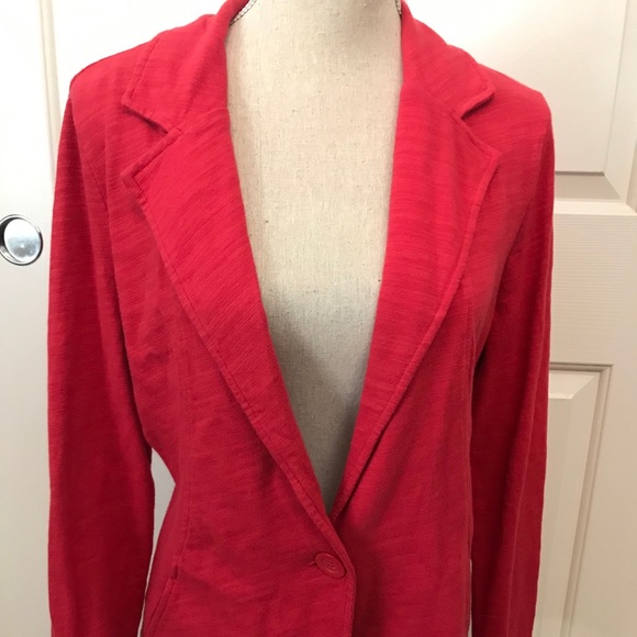 Caslon Red Cotton Blazer XL - Picture 2 of 5